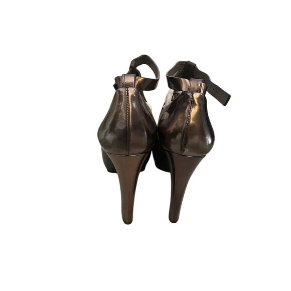 Brunello Cucinelli Women's Brown Leather Slingback Wedge Heels Size 7 - Picture 4 of 7